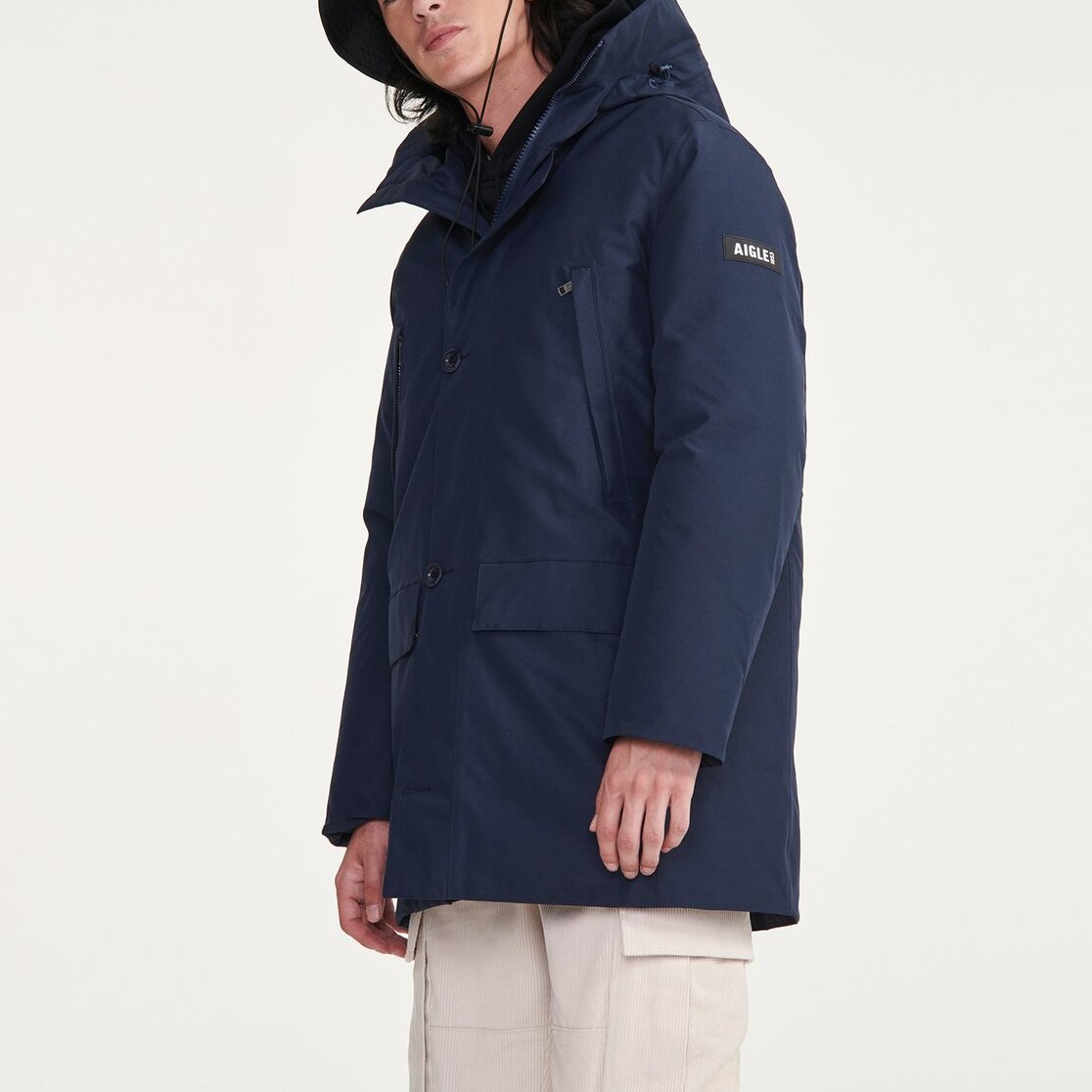 Parka longue GORE-TEX à capuche avec matelassage en duvets et plumes Homme Aigle