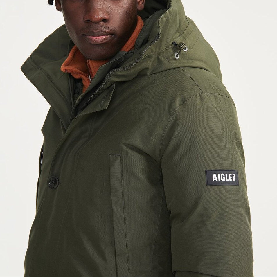 Parka longue GORE-TEX à capuche avec matelassage en duvets et plumes Homme Aigle