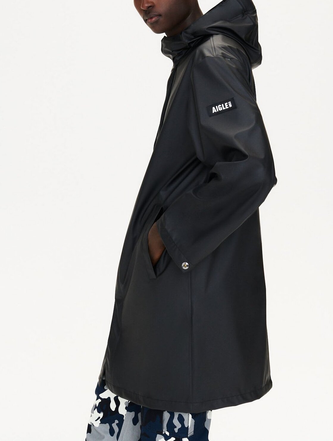 Parka longue matière waterproof à capuche Aigle