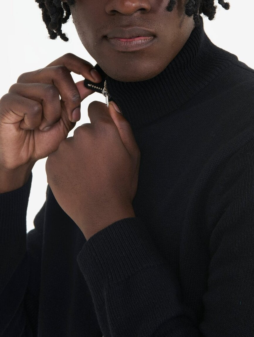 Pull col montant avec demi zip Homme Aigle