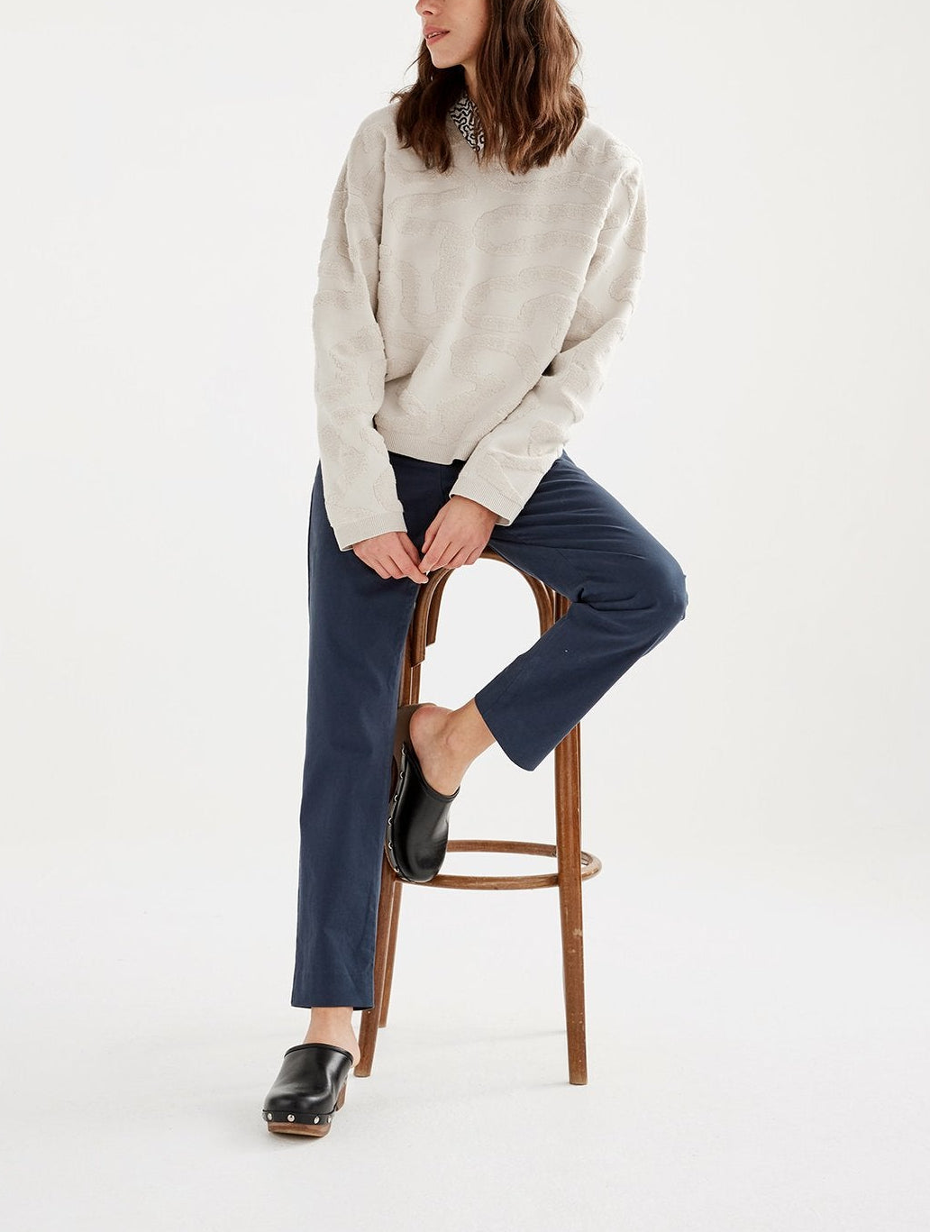 Pull col rond jacquard Aigle