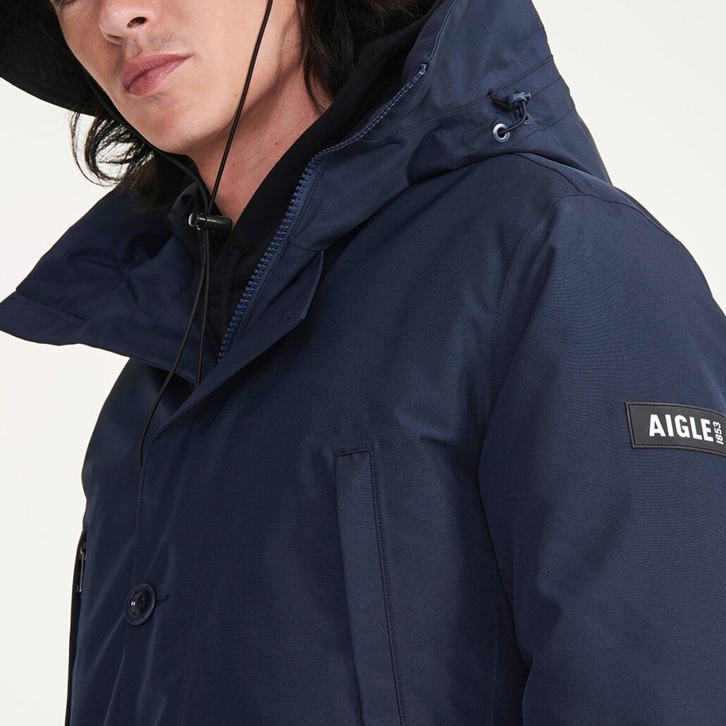Parka longue GORE-TEX à capuche avec matelassage en duvets et plumes Homme Aigle