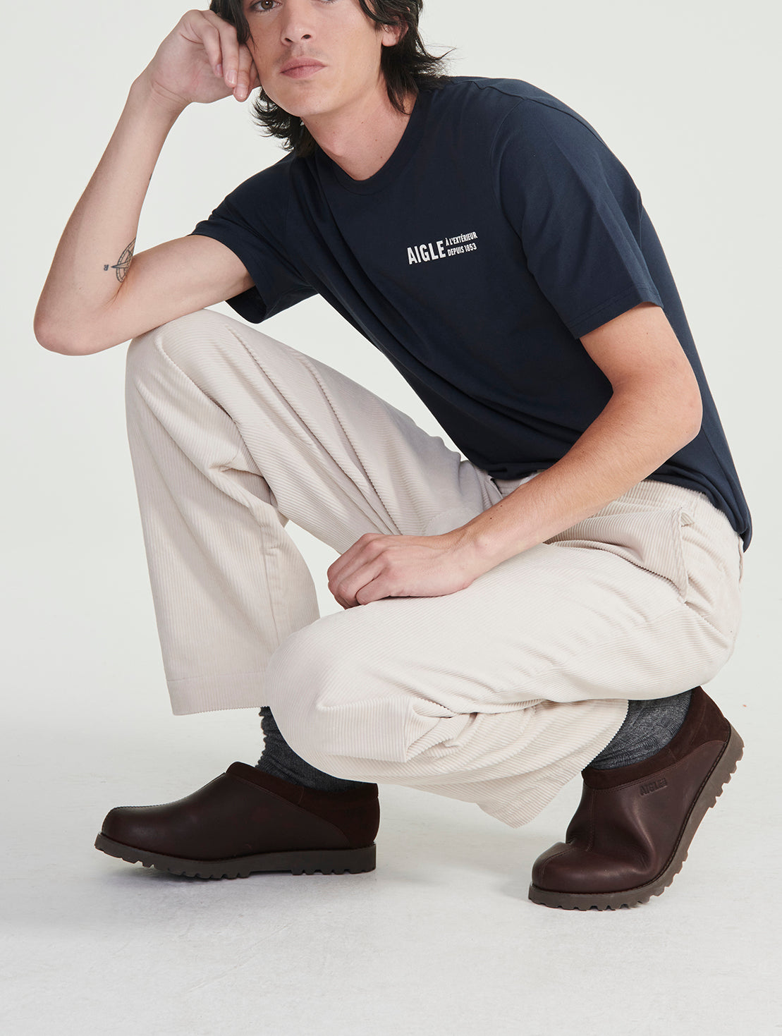 Pantalon chino velours coupe relax  Homme Aigle