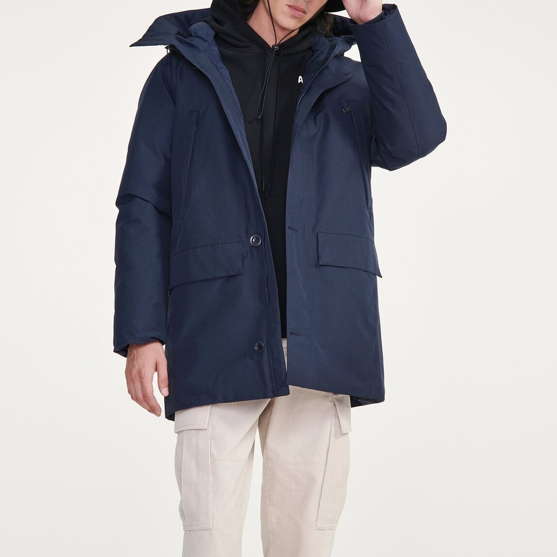 Parka longue GORE-TEX à capuche avec matelassage en duvets et plumes Homme Aigle