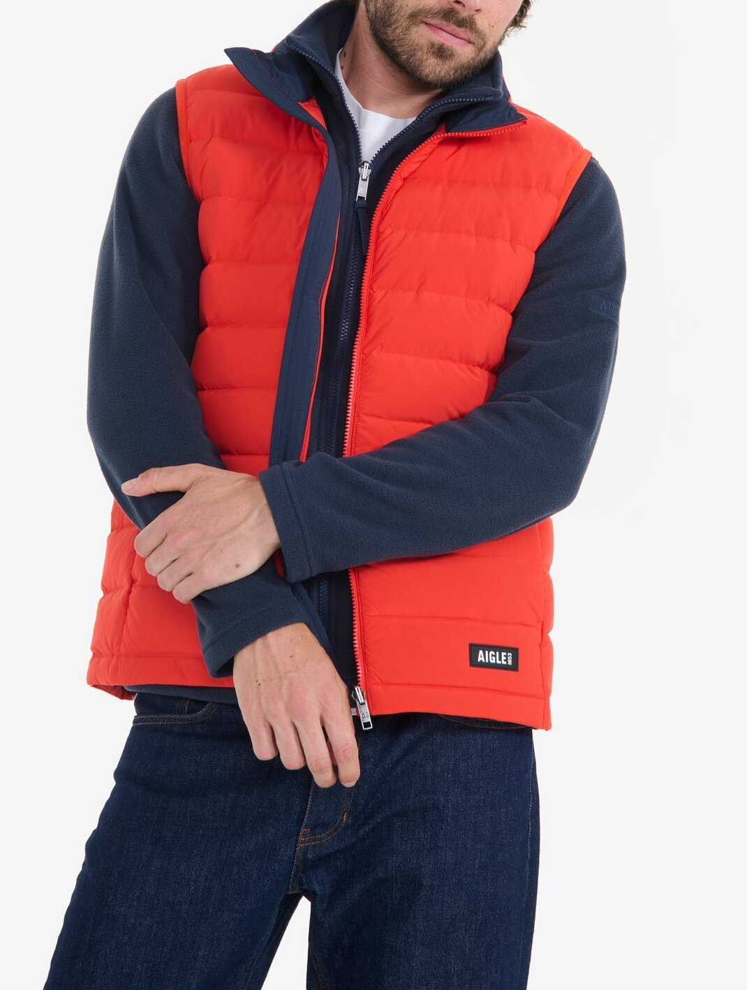 Doudoune courte T-KIT sans manche déperlante avec matelassage en duvets et plumes Homme Aigle