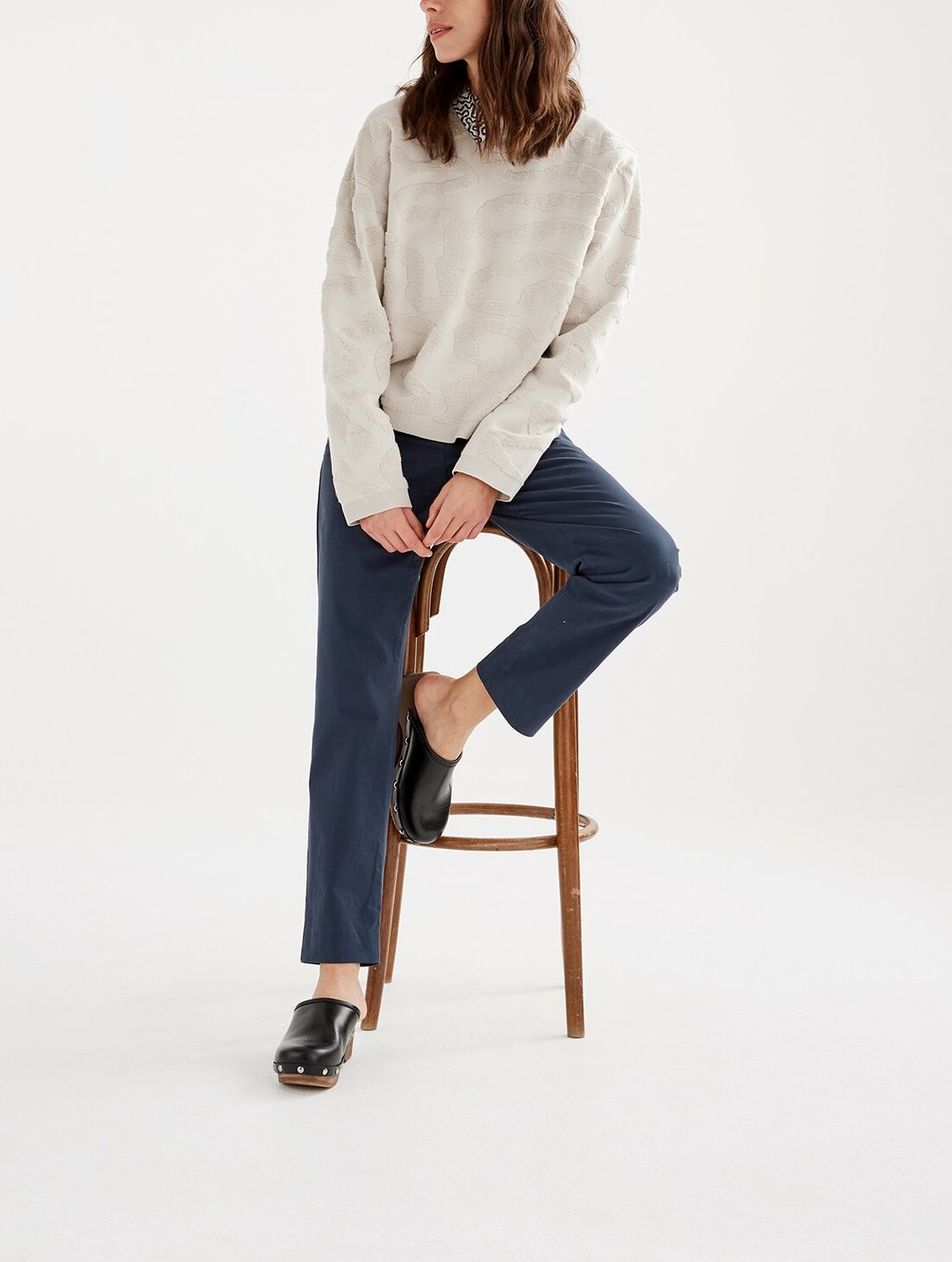 Pull col rond jacquard Aigle