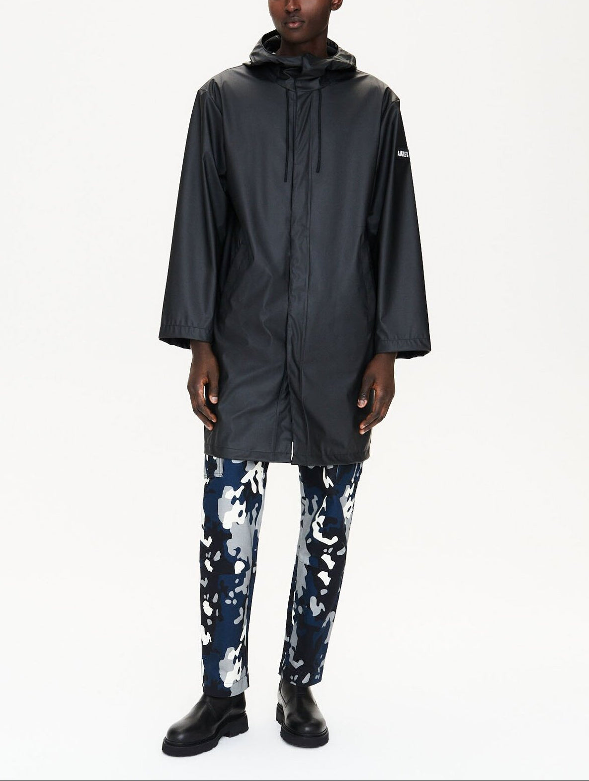 Parka longue matière waterproof à capuche Aigle