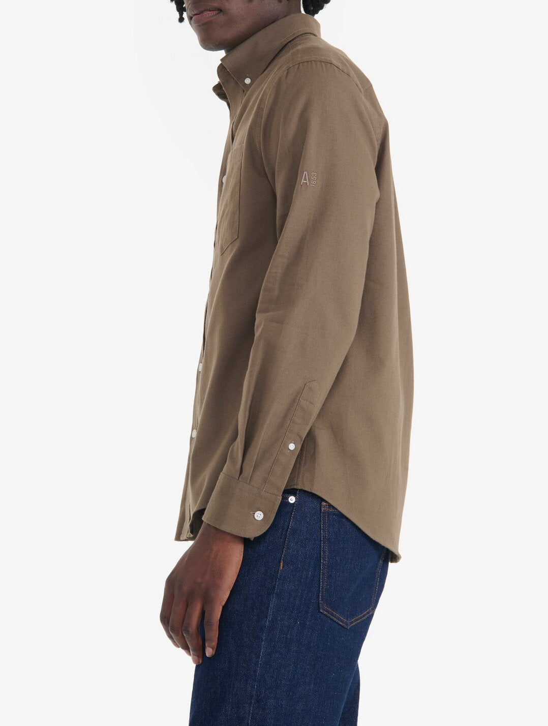 Chemise coton flanelle à manches longues Homme Aigle