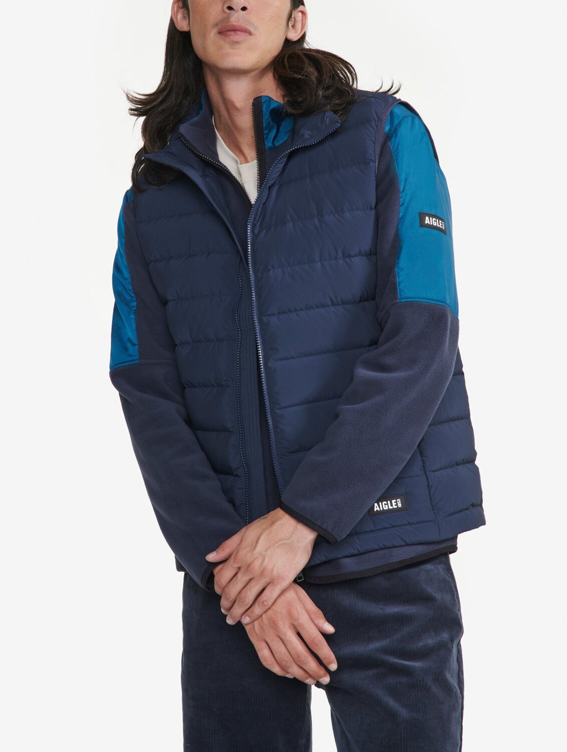 Doudoune courte T-KIT sans manche déperlante avec matelassage en duvets et plumes Homme Aigle