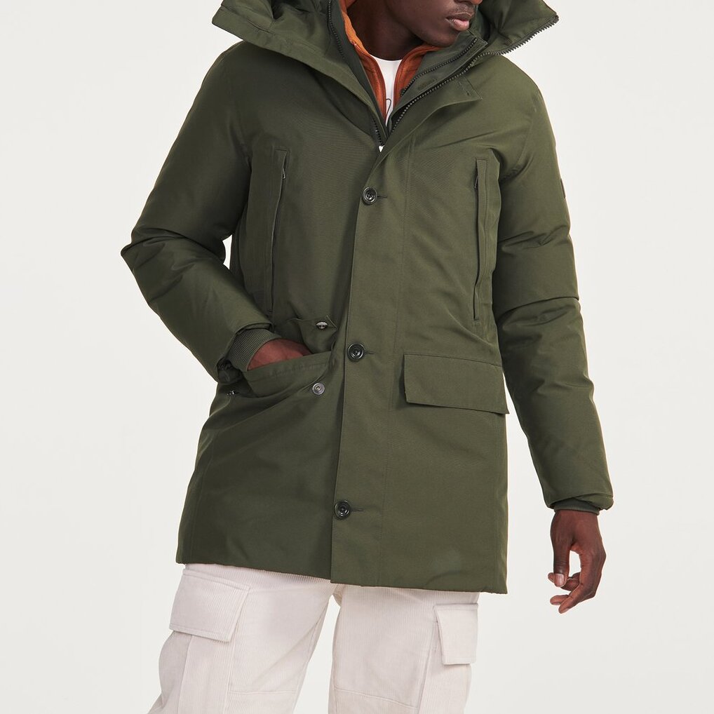 Parka longue GORE-TEX à capuche avec matelassage en duvets et plumes Homme Aigle